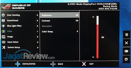 Hands-On Review Monitor: ASUS ROG SWIFT PG348Q 10 ASUS ROG Swift PG348Q Menu 10