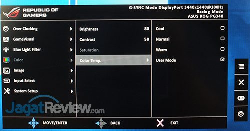 Hands-On Review Monitor: ASUS ROG SWIFT PG348Q 12 ASUS ROG Swift PG348Q Menu 12