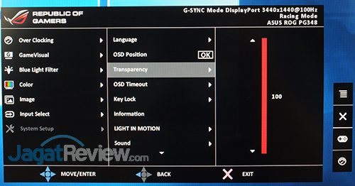 Hands-On Review Monitor: ASUS ROG SWIFT PG348Q 19 ASUS ROG Swift PG348Q Menu 19