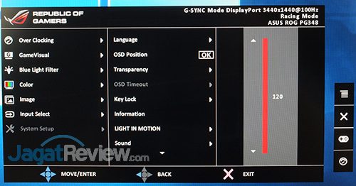 Hands-On Review Monitor: ASUS ROG SWIFT PG348Q 22 ASUS ROG Swift PG348Q Menu 22