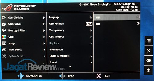 Hands-On Review Monitor: ASUS ROG SWIFT PG348Q 23 ASUS ROG Swift PG348Q Menu 23