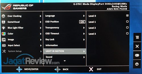 Hands-On Review Monitor: ASUS ROG SWIFT PG348Q 25 ASUS ROG Swift PG348Q Menu 25