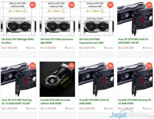 Harga VGA Card NVIDIA GTX 1060 di Indonesia: Murah? 4 GTX1060 harga 1