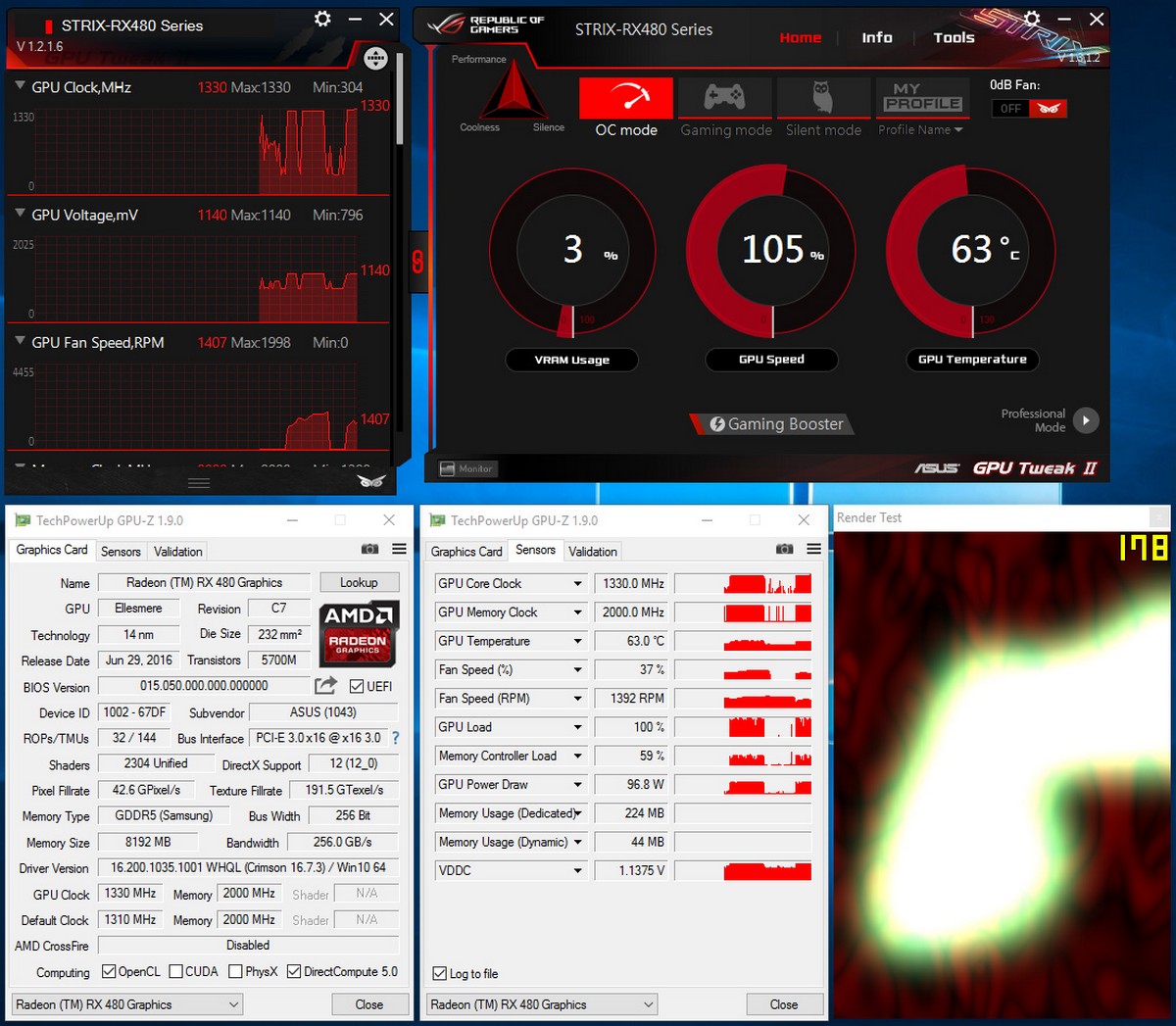 Preview ASUS ROG Radeon RX480 Strix OC Edition 19 RX480 Strix OC mode