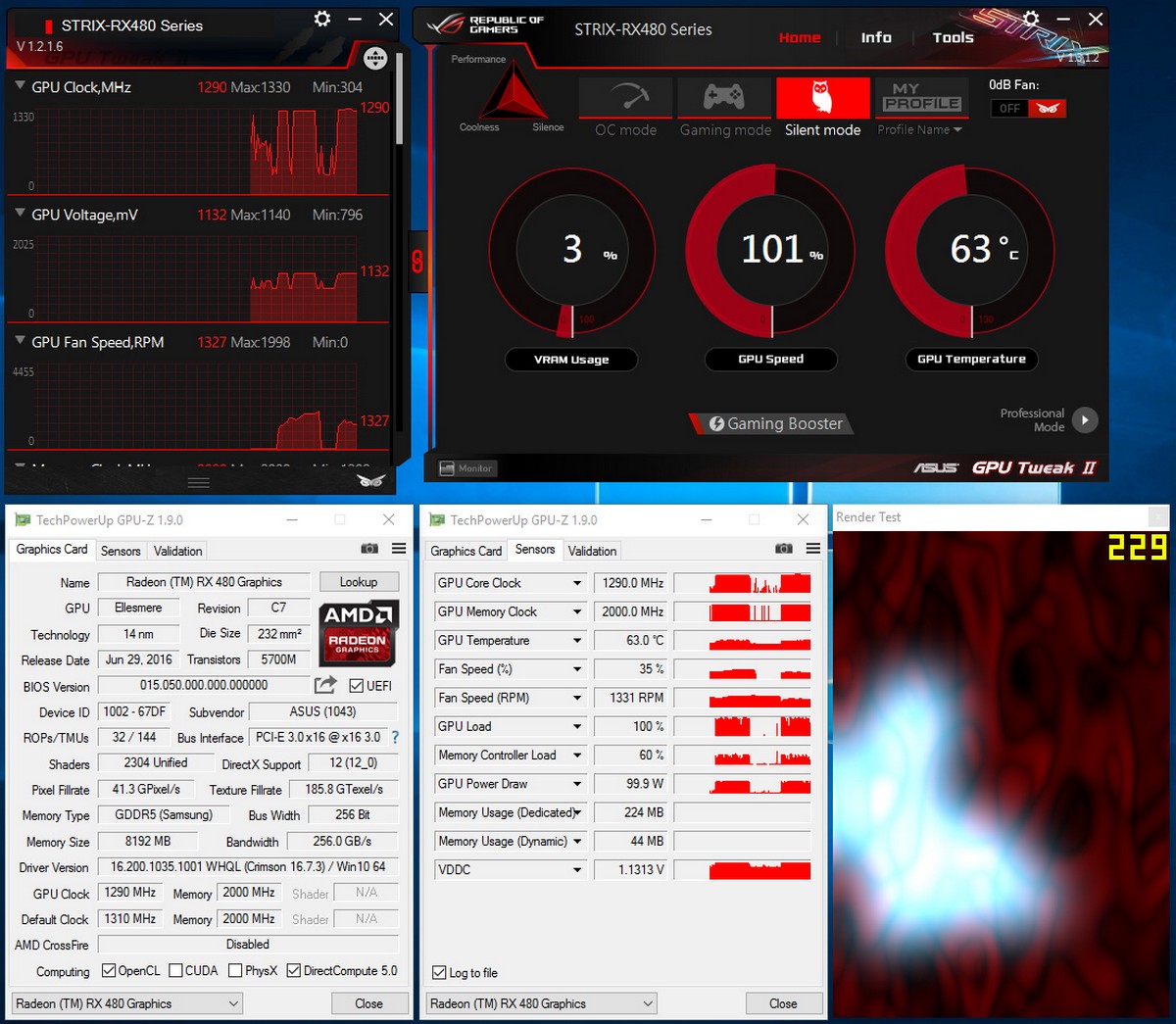 Preview ASUS ROG Radeon RX480 Strix OC Edition 20 RX480 Strix Silent mode