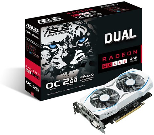 Parade VGA AMD Radeon RX 460 3 ASUS DUAL RX 460 2 GB OC Edition 1244 MHz (OC Mode) 1224 MHz (Gaming Mode) 7000