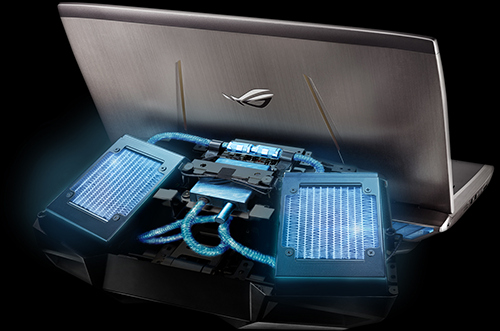 Review Notebook Gaming: ASUS ROG GX700 6 ASUS ROG GX700 LCS Module - Internal View
