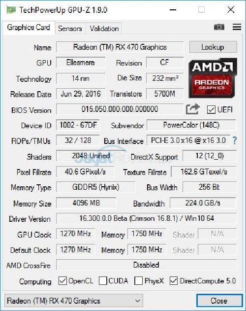 Review VGA Card PowerColor Red Devil Radeon RX 470 4GB 8 GPUZ_Polor_470Reddevil(L)