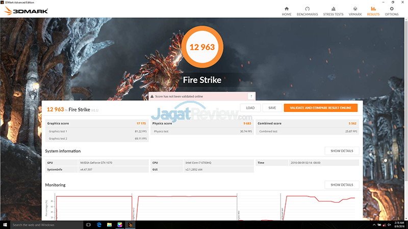 Uji Singkat Performa VGA NVIDIA GeForce GTX 1070 (Notebook) 1 NVIDIA GTX 1070 (Notebook) 3DMFS