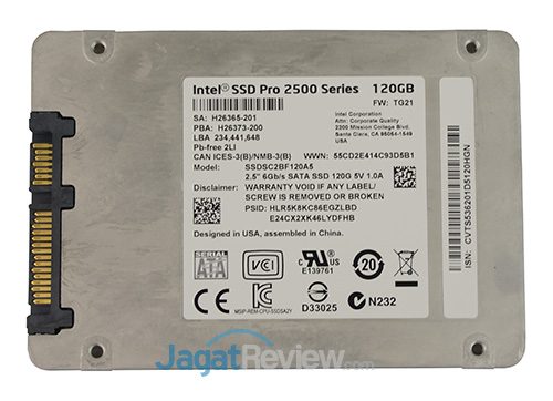 SSD Intel Pro 2500 Series 120GB Tampilan Belakang