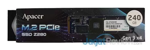 Review SSD Apacer Z280 M.2 240 GB 2 Box tampak depan