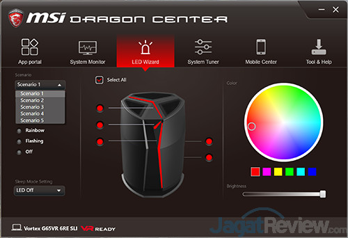 Review Mini PC Desktop: MSI Vortex G65VR 6RE SLI 4 MSI Vortex G65VR 6RE SLI Dragon Center 04