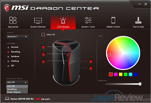 Review Mini PC Desktop: MSI Vortex G65VR 6RE SLI 5 MSI Vortex G65VR 6RE SLI Dragon Center 05