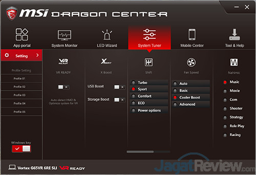 Review Mini PC Desktop: MSI Vortex G65VR 6RE SLI 6 MSI Vortex G65VR 6RE SLI Dragon Center 06