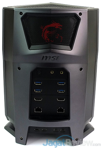 Review Mini PC Desktop: MSI Vortex G65VR 6RE SLI 3 MSI Vortex G65VR 6RE SLI Rear Side