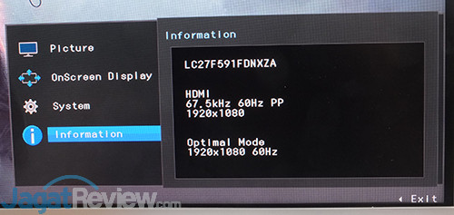 Hands-On Review Monitor: Samsung C27F591 54 Samsung LC27F591FDNXZA Menu 56