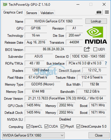 Review Notebook Gaming: ASUS ROG STRIX GL702VM G-SYNC 6 ASUS ROG STRIX GL702VM GPUZ