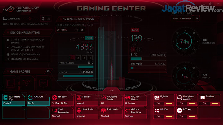 Review Notebook Gaming: ASUS ROG GX800VH 10 ASUS ROG GX800 Gaming Center 20
