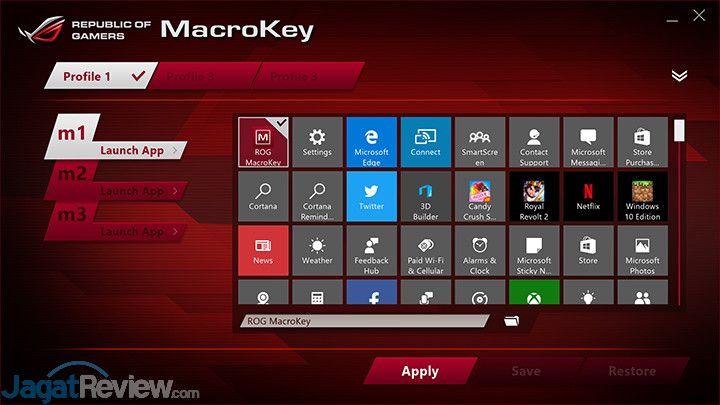 Review Notebook Gaming: ASUS ROG GX800VH 28 ASUS ROG GX800 MacroKey