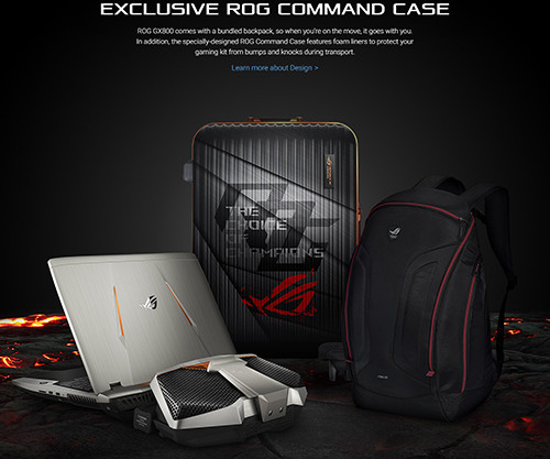 Review Notebook Gaming: ASUS ROG GX800VH 27 ASUS ROG GX800 Carrying Case