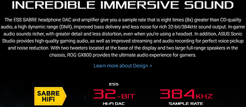 Review Notebook Gaming: ASUS ROG GX800VH 24 ASUS ROG GX800 ESS Sabre