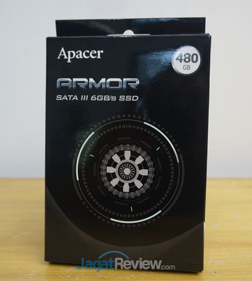 Review SSD Apacer Armor AS681 480 GB 2 Kemasan tampak depan