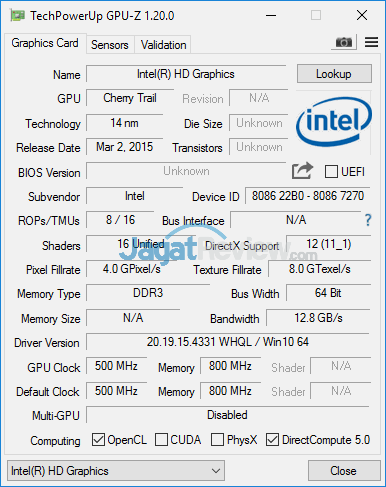 Biostar P1 Racing GPUZ