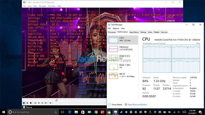 Dell Inspiron 11 3179 4K Video Playback (QS Off)