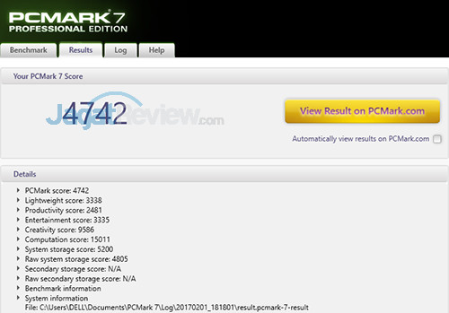 Review Notebook 2-in-1: Dell Inspiron 11 3179 2 Dell Inspiron 11 3179 PCMark 7 Details Score
