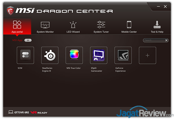 Review Notebook Gaming: MSI GT73VR 6RE Titan 1 MSI GT73VR 6RE Titan Dragon Center 01