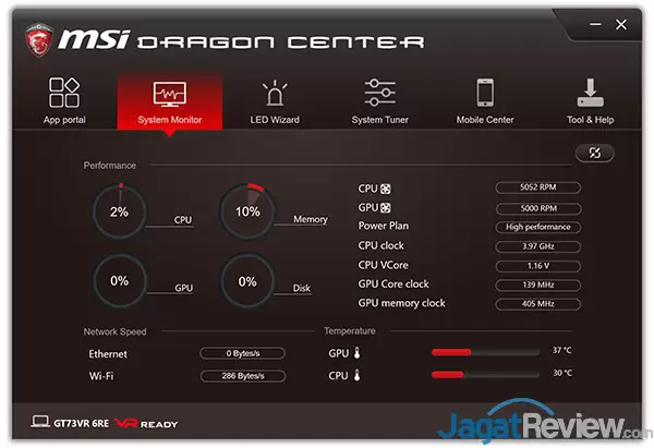 Review Notebook Gaming: MSI GT73VR 6RE Titan 2 MSI GT73VR 6RE Titan Dragon Center 02