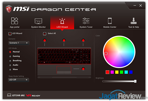 Review Notebook Gaming: MSI GT73VR 6RE Titan 3 MSI GT73VR 6RE Titan Dragon Center 03