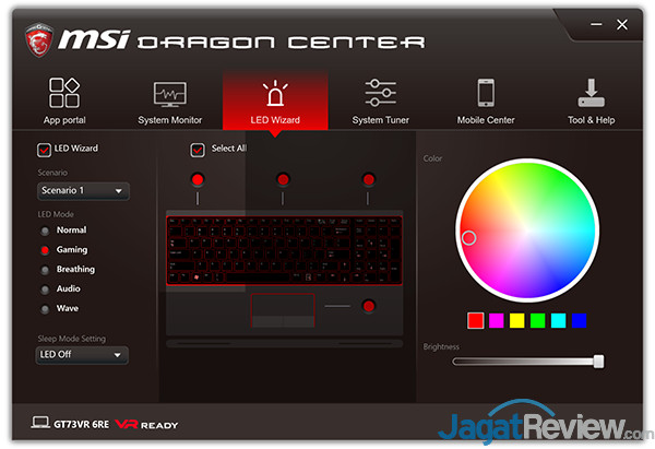 Review Notebook Gaming: MSI GT73VR 6RE Titan 4 MSI GT73VR 6RE Titan Dragon Center 04