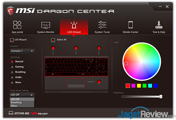 Review Notebook Gaming: MSI GT73VR 6RE Titan 7 MSI GT73VR 6RE Titan Dragon Center 09