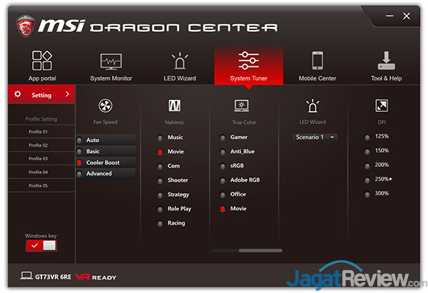 Review Notebook Gaming: MSI GT73VR 6RE Titan 9 MSI GT73VR 6RE Titan Dragon Center 11