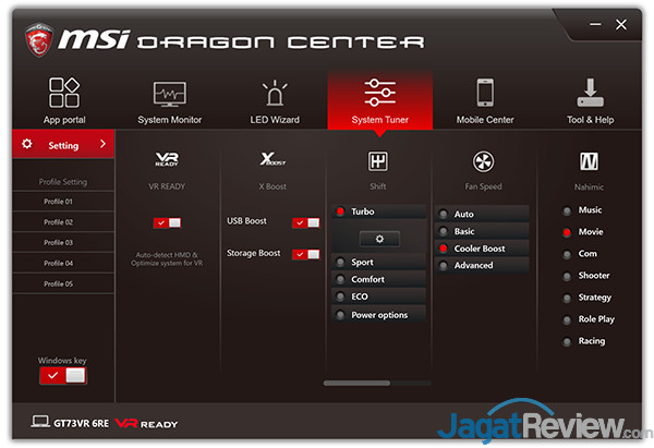 Review Notebook Gaming: MSI GT73VR 6RE Titan 10 MSI GT73VR 6RE Titan Dragon Center 12