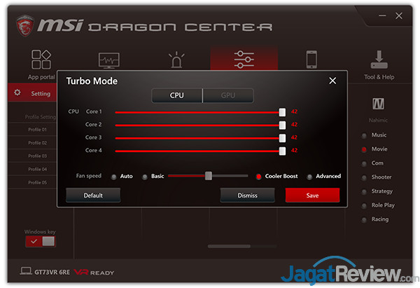 Review Notebook Gaming: MSI GT73VR 6RE Titan 12 MSI GT73VR 6RE Titan Dragon Center 14