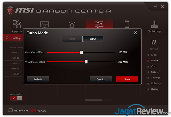 Review Notebook Gaming: MSI GT73VR 6RE Titan 13 MSI GT73VR 6RE Titan Dragon Center 15
