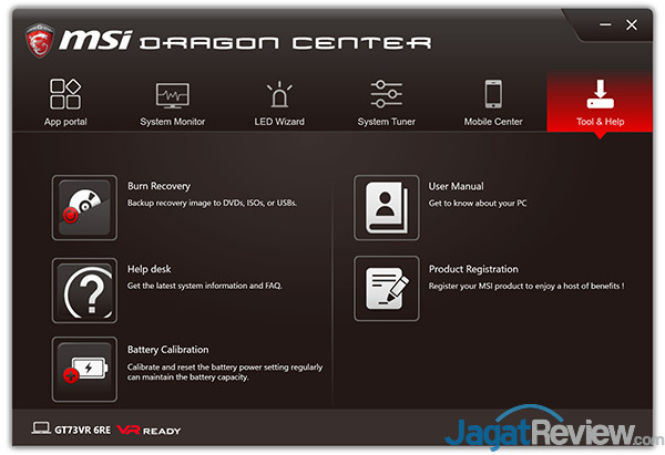 Review Notebook Gaming: MSI GT73VR 6RE Titan 20 MSI GT73VR 6RE Titan Dragon Center 22