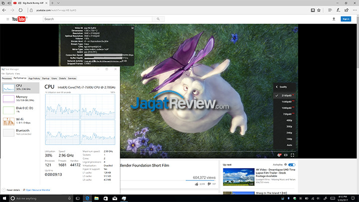 HP Spectre x360 Edge Youtube 4K60 QSV On Usage (Laptop)