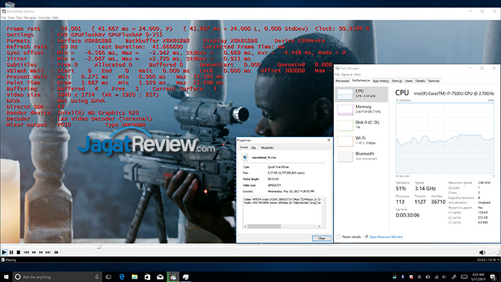 HP Spectre x360 MPCHC 4K QSV Off Usage (Laptop)