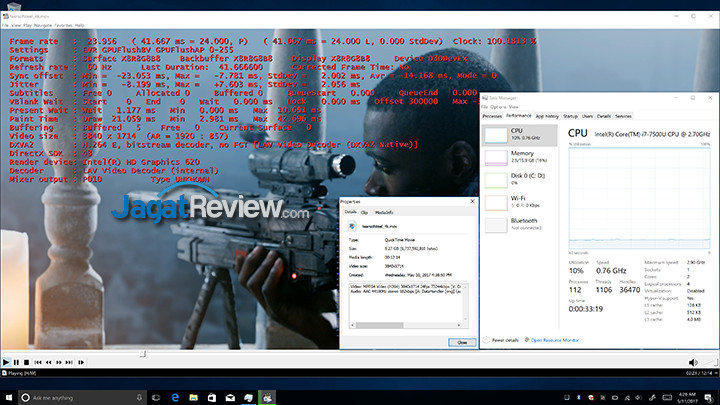HP Spectre x360 MPCHC 4K QSV On Usage (Laptop)