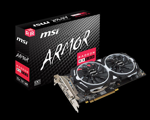 Parade VGA AMD Radeon RX 580 5 MSI RX 580 Armor OC 4 GB 1366 7000