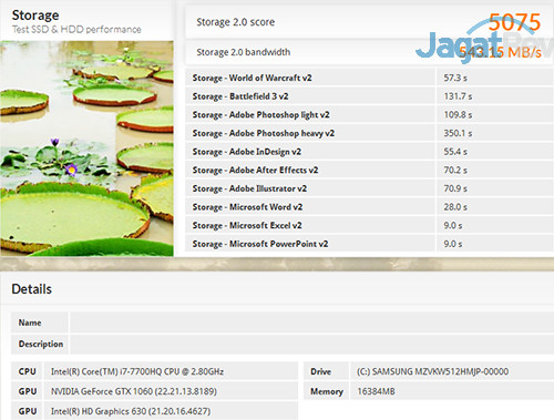 Gigabyte Aero 15 PCMark 8 Storage