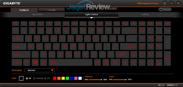 Review Notebook Gaming: Gigabyte Aero 15 38 Gigabyte Aero 15 RGB Keyboard Fusion 03