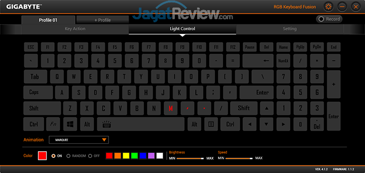 Review Notebook Gaming: Gigabyte Aero 15 41 Gigabyte Aero 15 RGB Keyboard Fusion 06