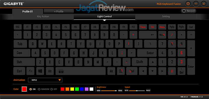Review Notebook Gaming: Gigabyte Aero 15 42 Gigabyte Aero 15 RGB Keyboard Fusion 07
