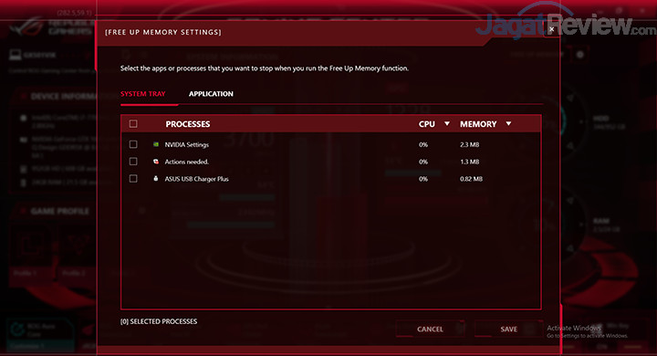 ASUS GX501 Gaming Center - Free Up Memory 01