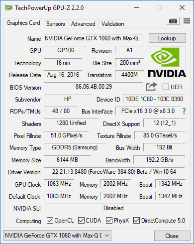Omen by HP: Kekuatan Untuk Mendominasi Setiap Permainan 6 HP Omen (GPUZ)