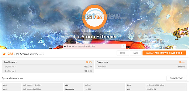 HP 15-bw072ax 3DMark Ice Storm Extreme